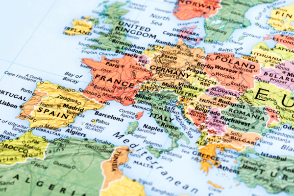 Ett utsnitt av en karta över Europa id3633 ge
